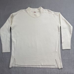 Free People Phoebe Oversize Soft Knit Pullover Sweater Size S Ivory Wool Blend